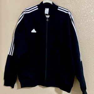 NWT Adidas M TIRO LS JACKET black light weight full zipper 2 front pocket